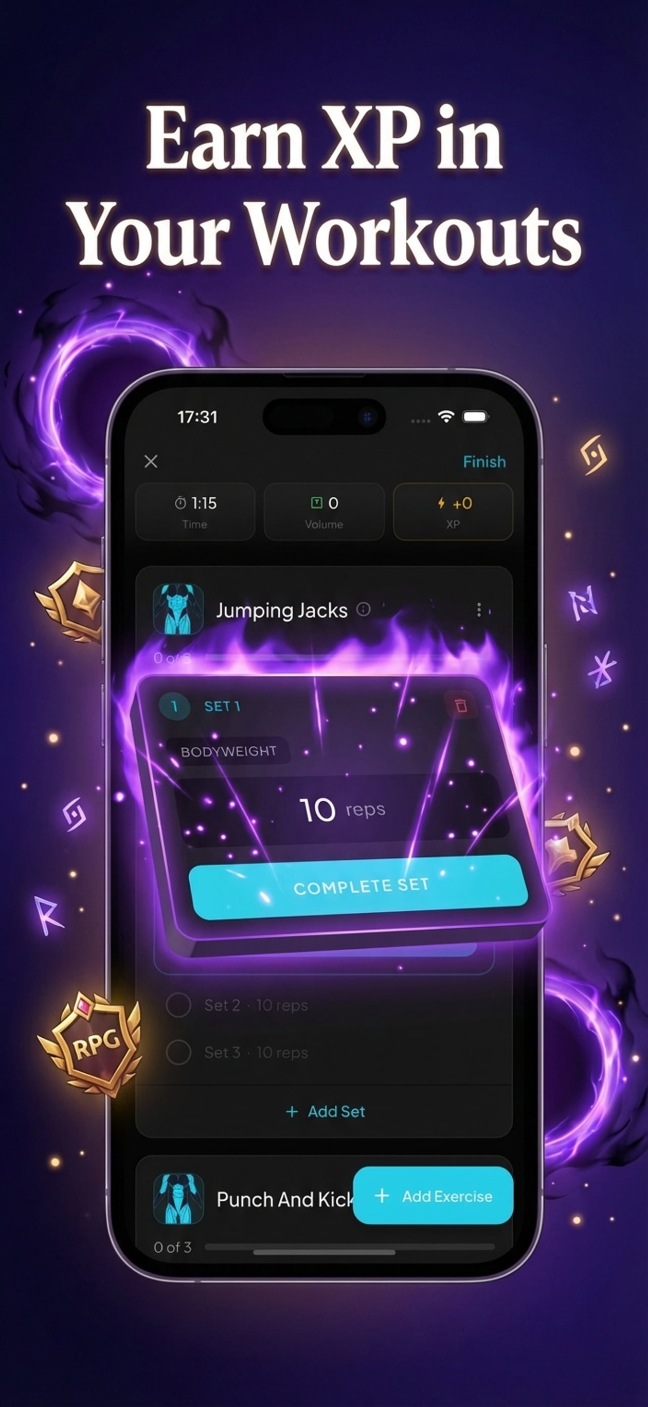 GymLevels finished App Store screenshot after